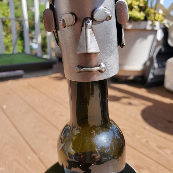 H & K Steel Sculpture Golf Frustration Wine Bottle Holder - Picture 2 of 5